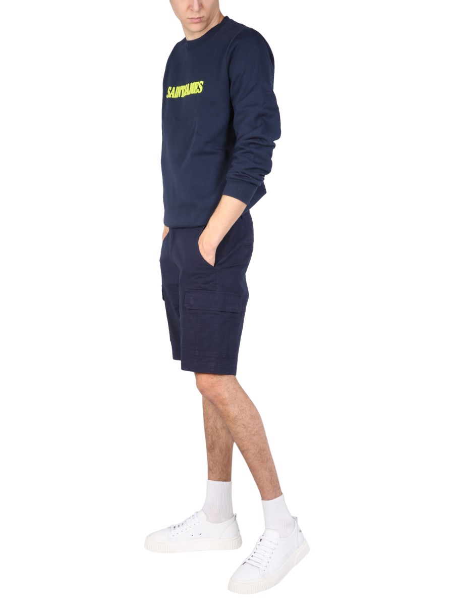 SAINT JAMES FELPA IN COTONE CON STAMPA LOGO