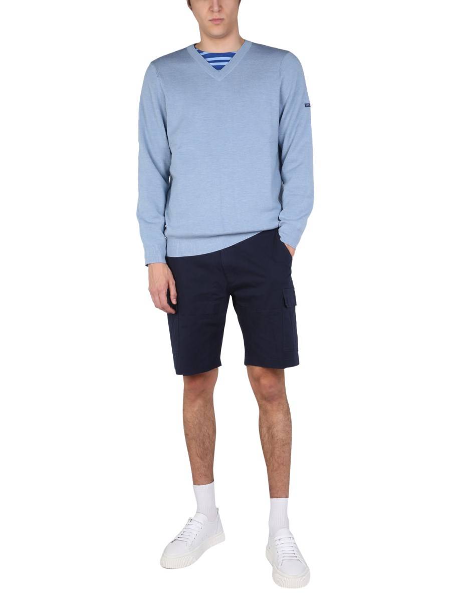SAINT JAMES MAGLIA IN LANA CON SCOLLO A V