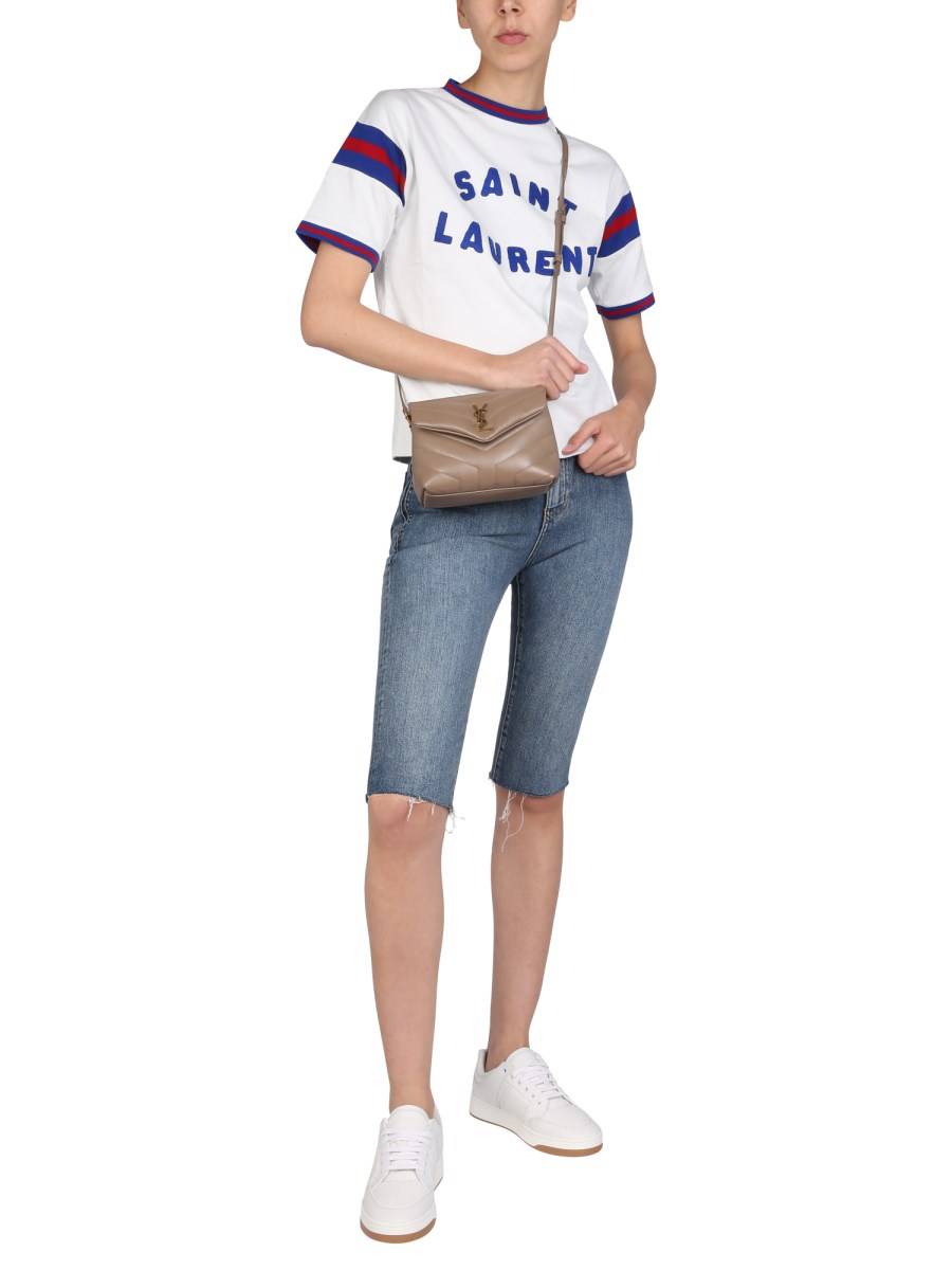 SAINT LAURENT BERMUDA LUNGO IN DENIM DI COTONE