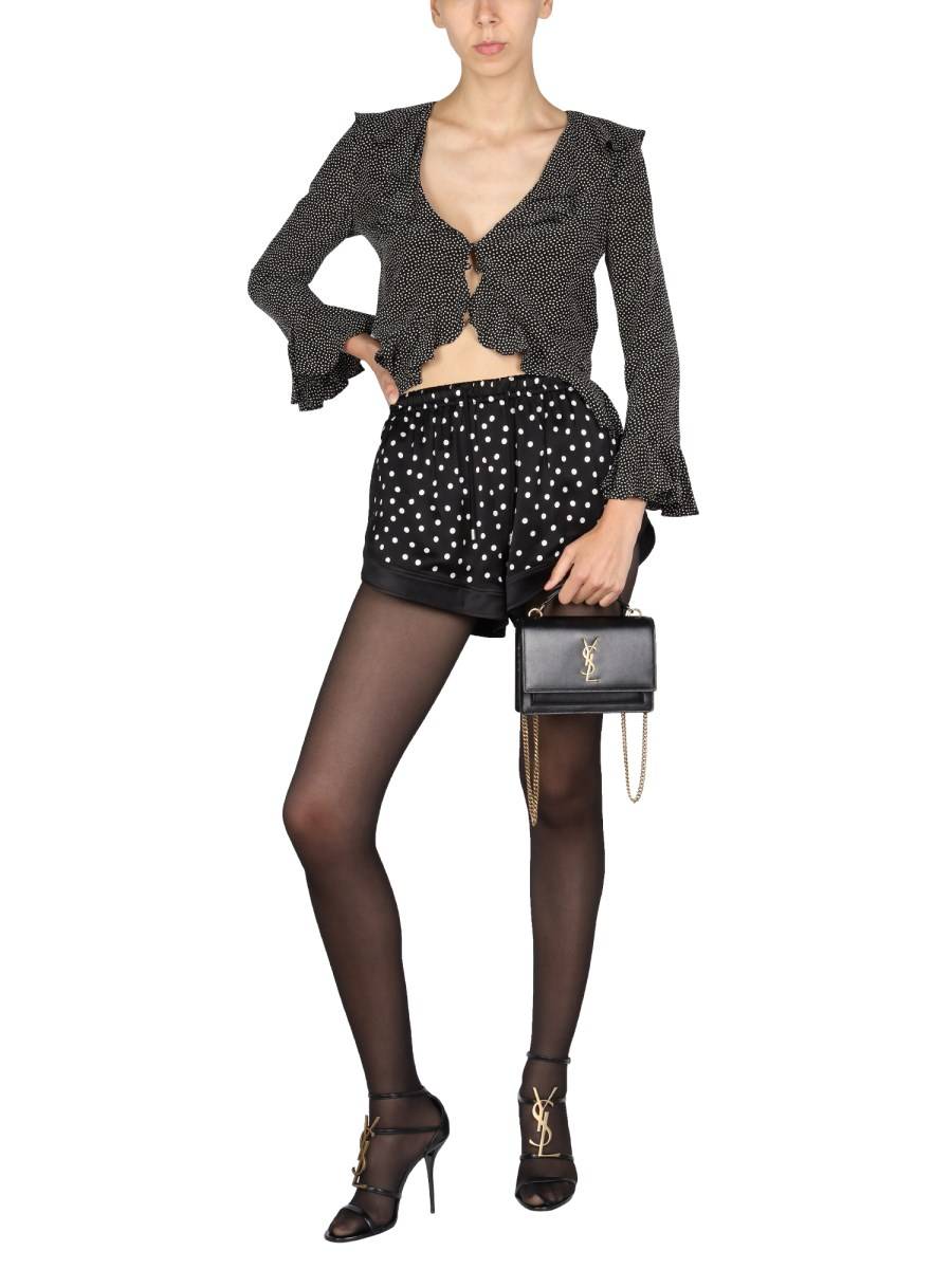SAINT LAURENT BLUSA IN SETA CON RUCHE