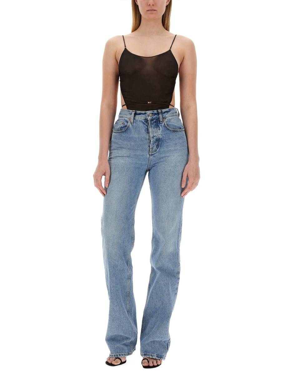 SAINT LAURENT BODY IN GEORGETTE DI SETA STRETCH