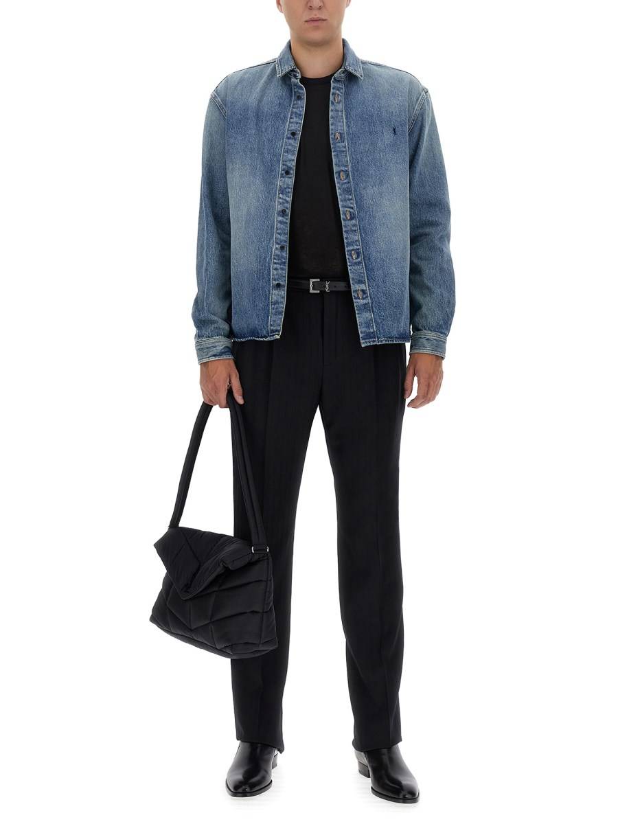 SAINT LAURENT CAMICIA "CASSANDRE" IN DENIM