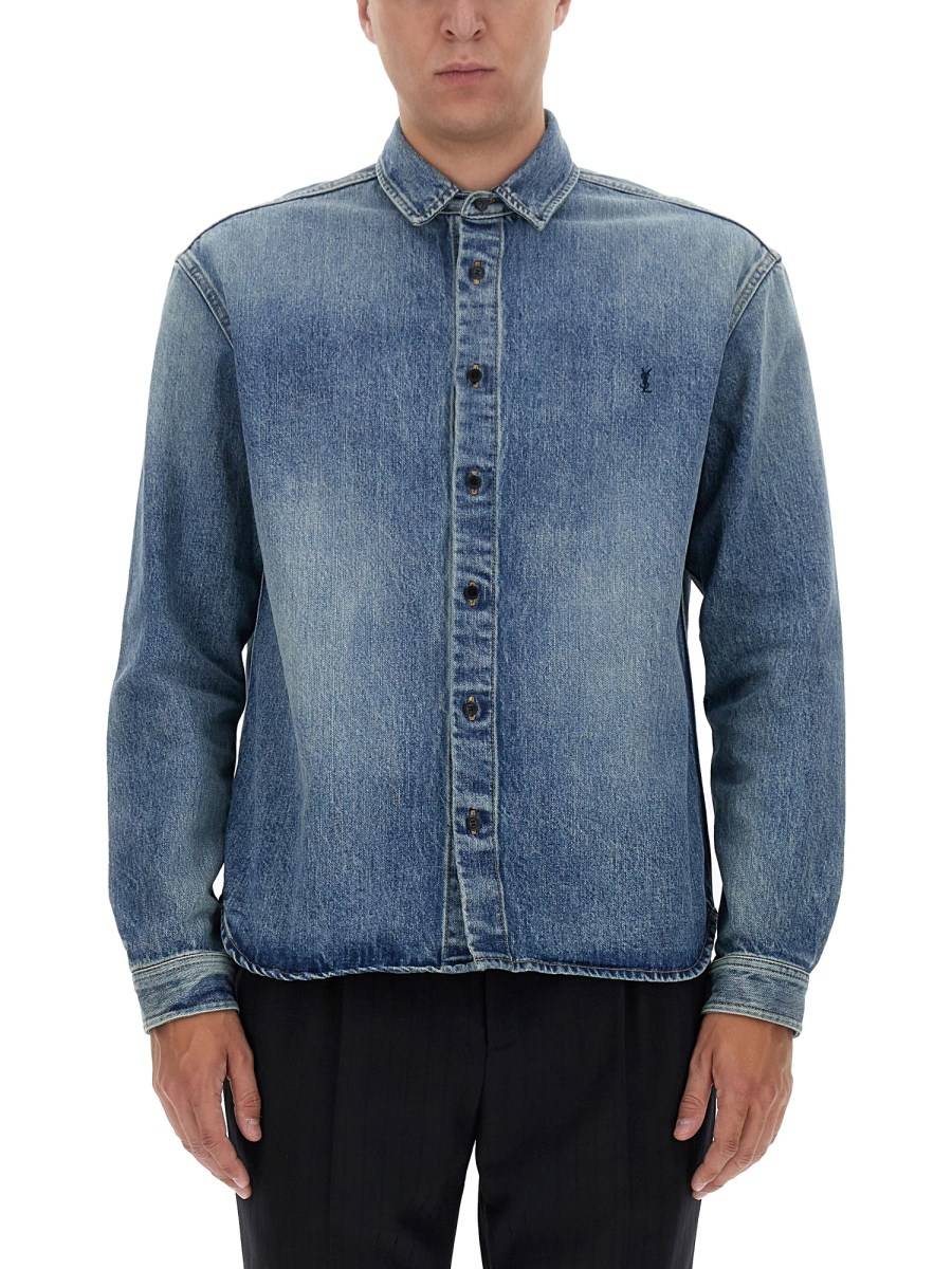 SAINT LAURENT CAMICIA "CASSANDRE" IN DENIM