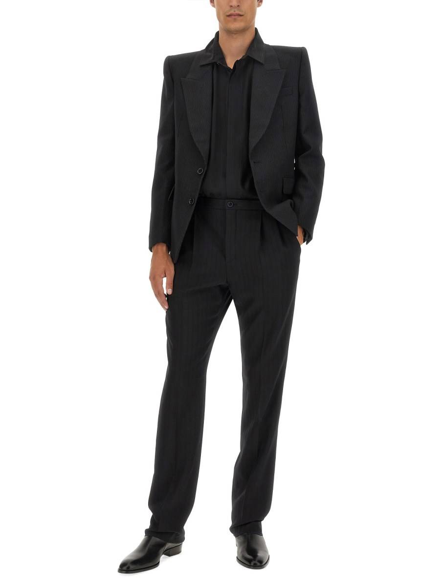 SAINT LAURENT CAMICIA CON COLLO YVES IN SETA