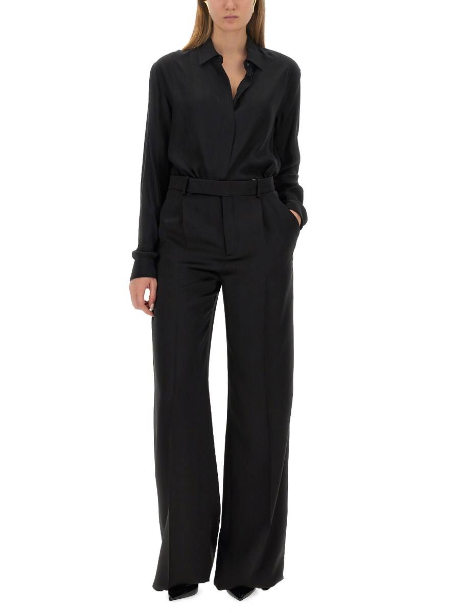 SAINT LAURENT CAMICIA IN SETA A RIGHE CASSANDRE