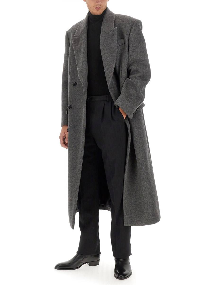 SAINT LAURENT CAPPOTTO LUNGO IN LANA
