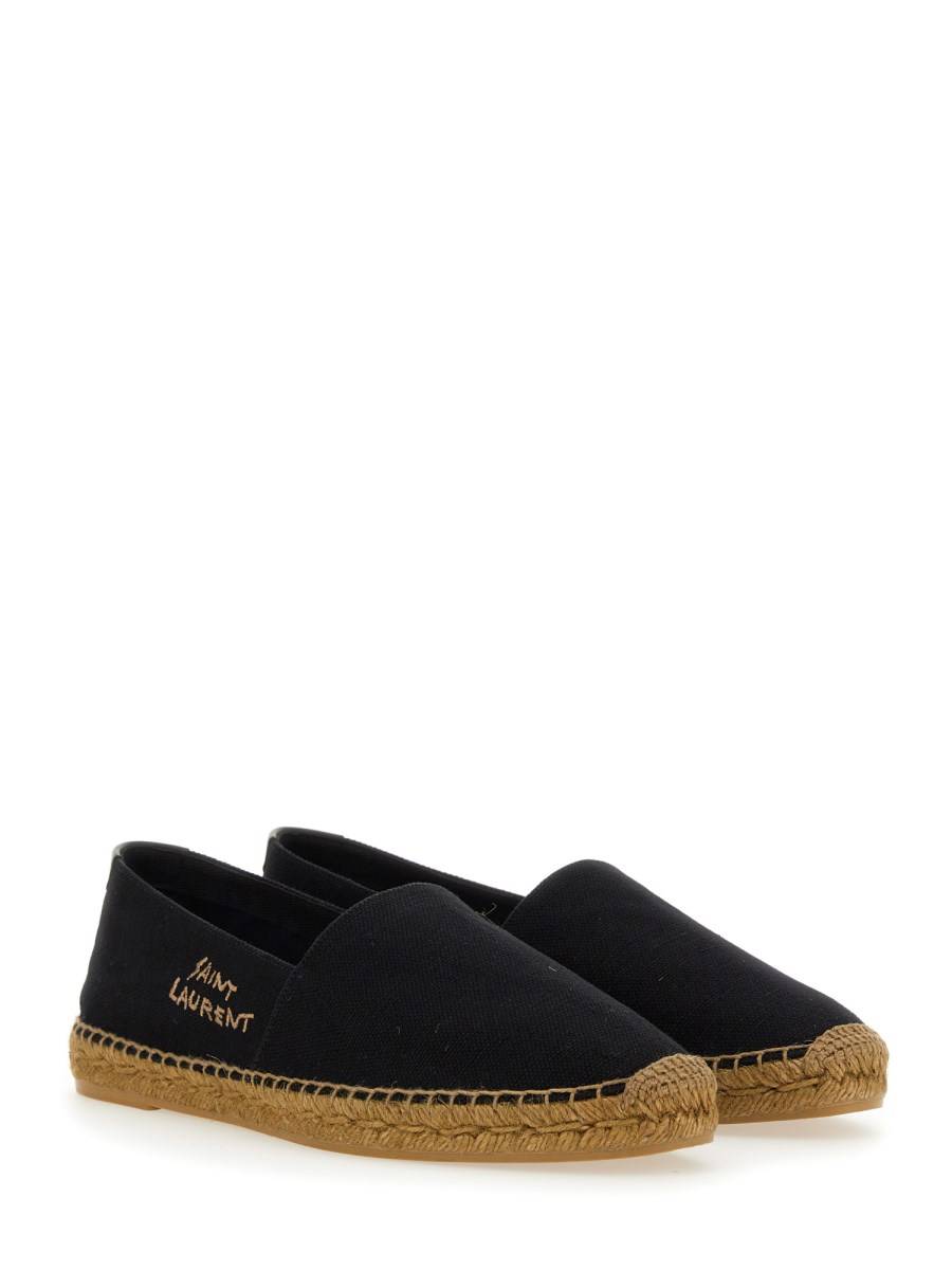 SAINT LAURENT ESPADRILLA IN TELA CON LOGO RICAMATO