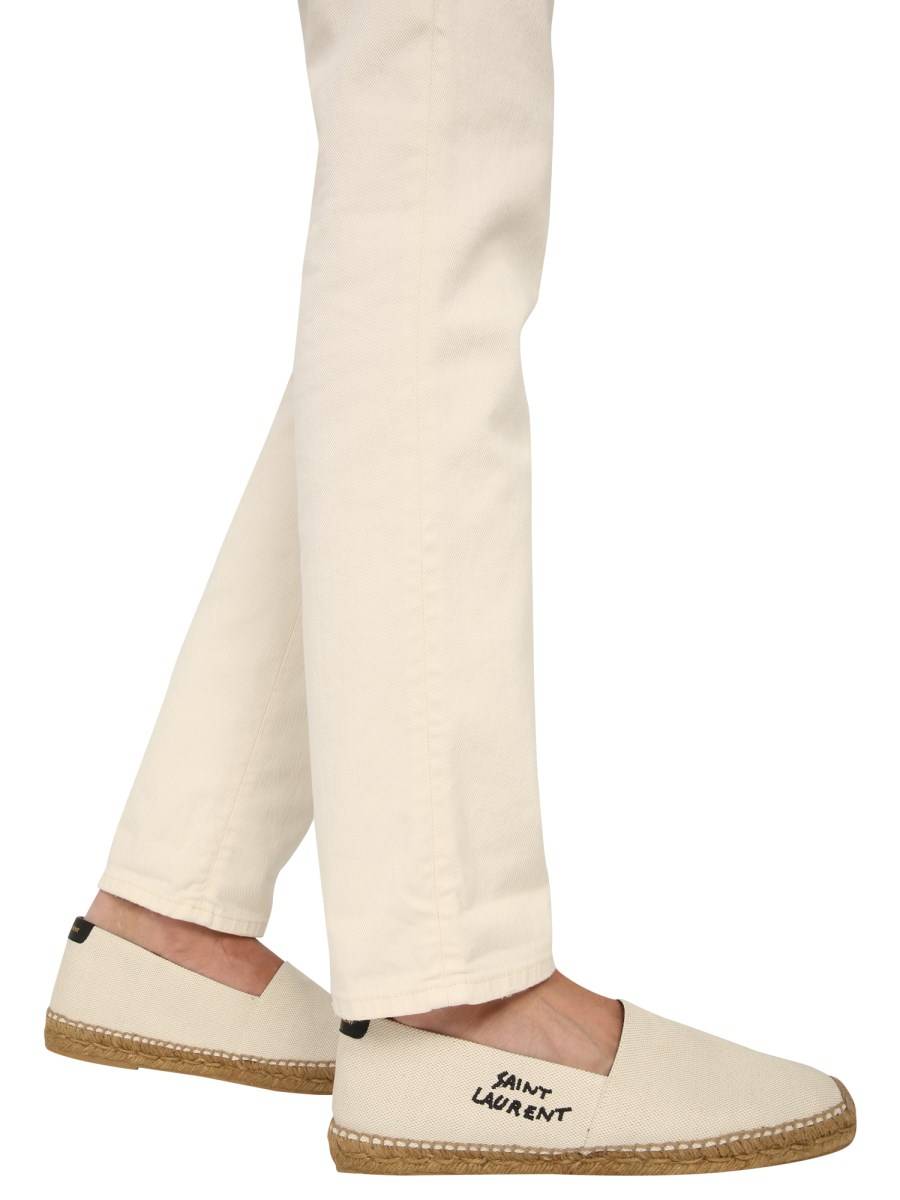 SAINT LAURENT ESPADRILLA IN TELA CON LOGO RICAMATO