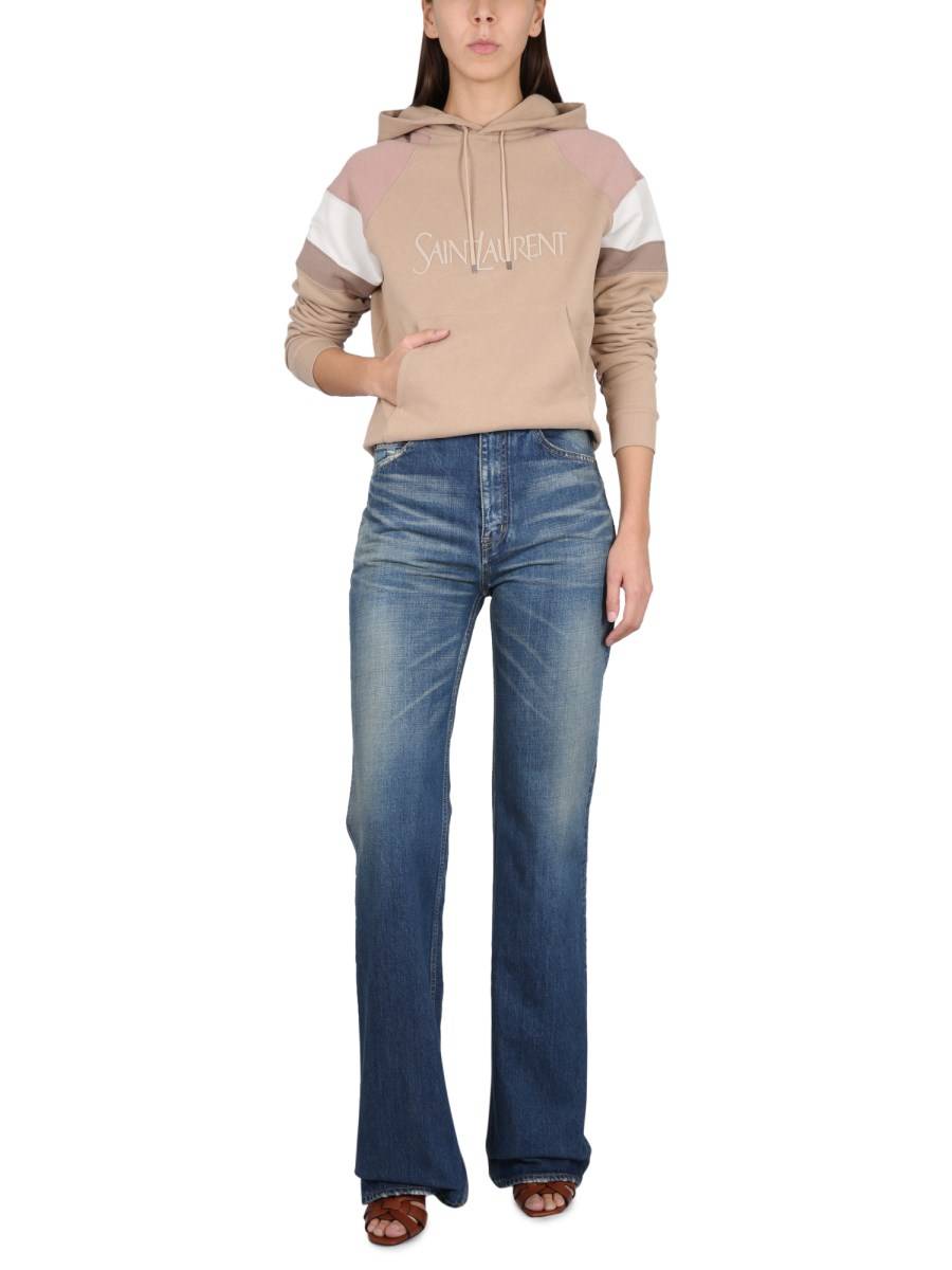 SAINT LAURENT FELPA CON CAPPUCCIO IN COTONE