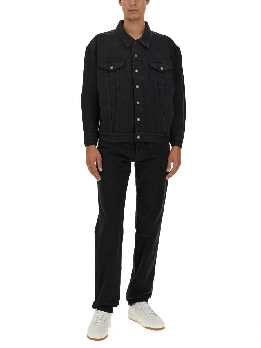 SAINT LAURENT GIACCA OVERSIZE IN DENIM DI COTONE