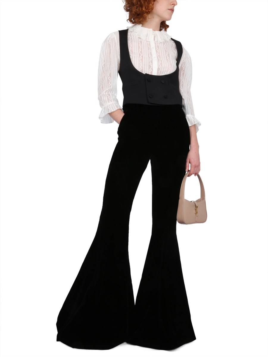 SAINT LAURENT GILET SMOKING IN GRAIN DE POUDRE
