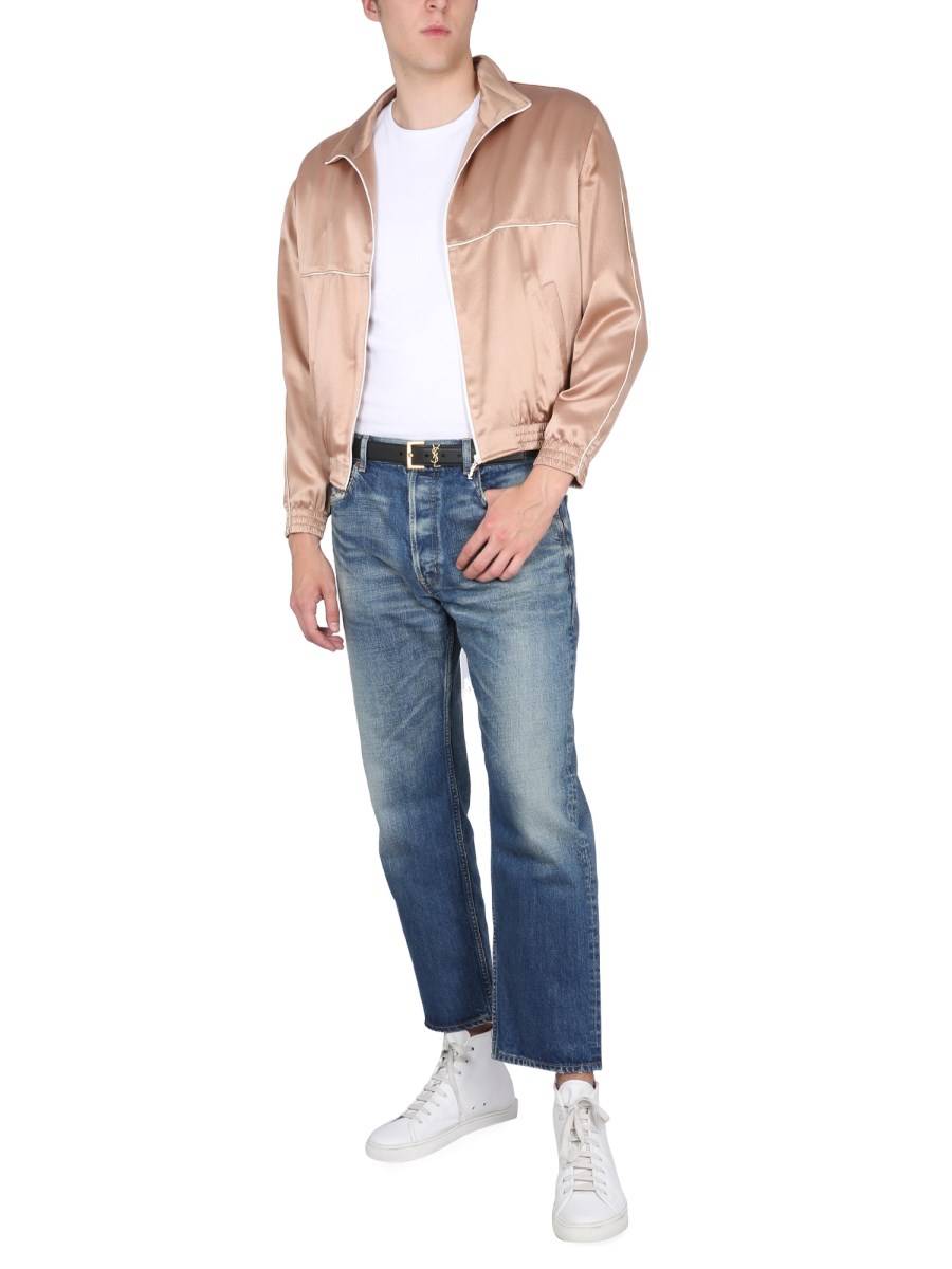 SAINT LAURENT GIUBBOTTO TEDDY IN CREPE SATIN
