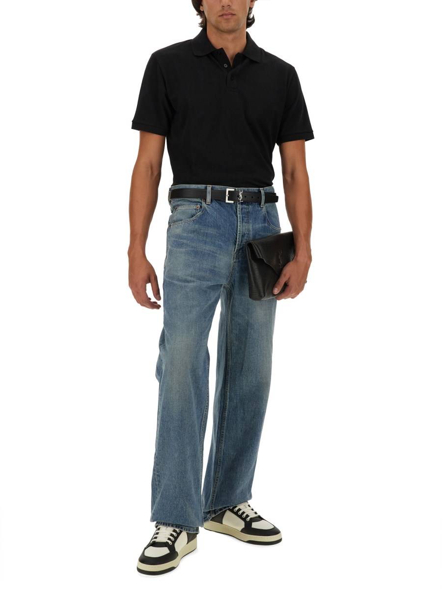 SAINT LAURENT JEANS LARGHI IN DENIM BENJAMIN