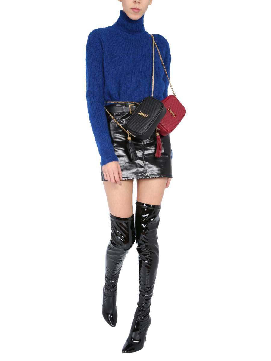SAINT LAURENT MAGLIA A COLLO ALTO IN MOHAIR