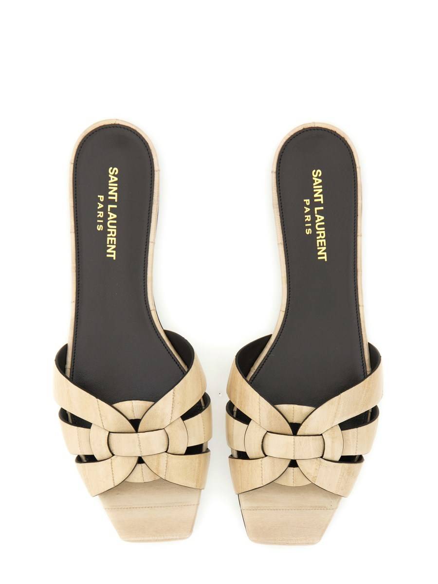 SAINT LAURENT MULE TRIBUTE IN PELLE DI ANGUILLA