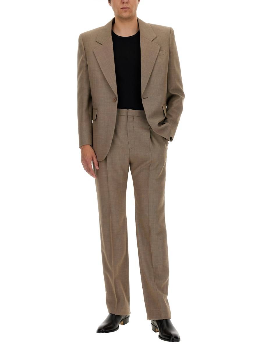 SAINT LAURENT PANTALONE A VITA ALTA IN LANA