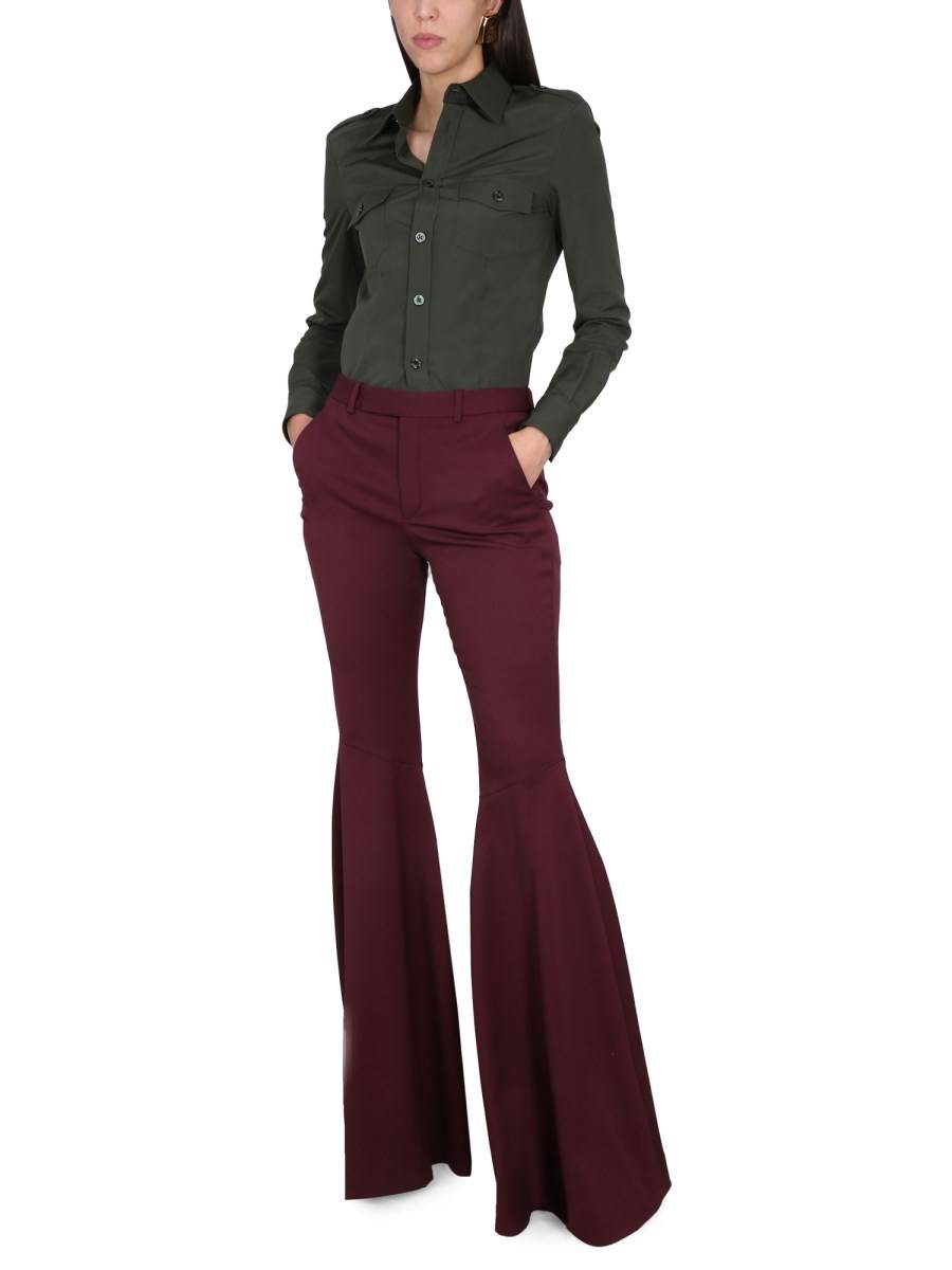 SAINT LAURENT PANTALONI SVASATI IN GABARDINE