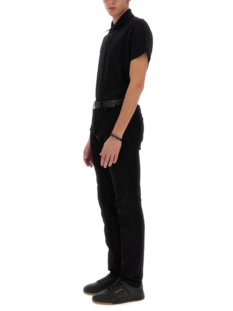 SAINT LAURENT POLO MONOGRAM IN PIQUE DI COTONE