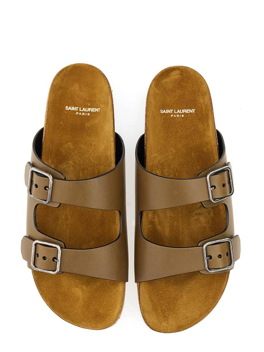 SAINT LAURENT SANDALI PIATTI "JIMMY" IN PELLE LISCIA