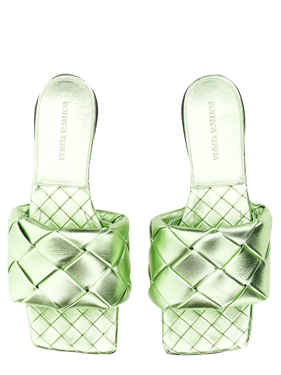 BOTTEGA VENETA SANDALO FLAT "LIDO" IN PELLE CON PUNTA QUADRATA