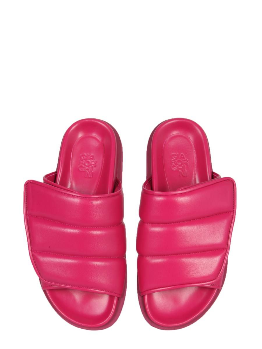 GIA BORGHINI SANDALO GIA 3 PUFFY IN PELLE CON VELCRO