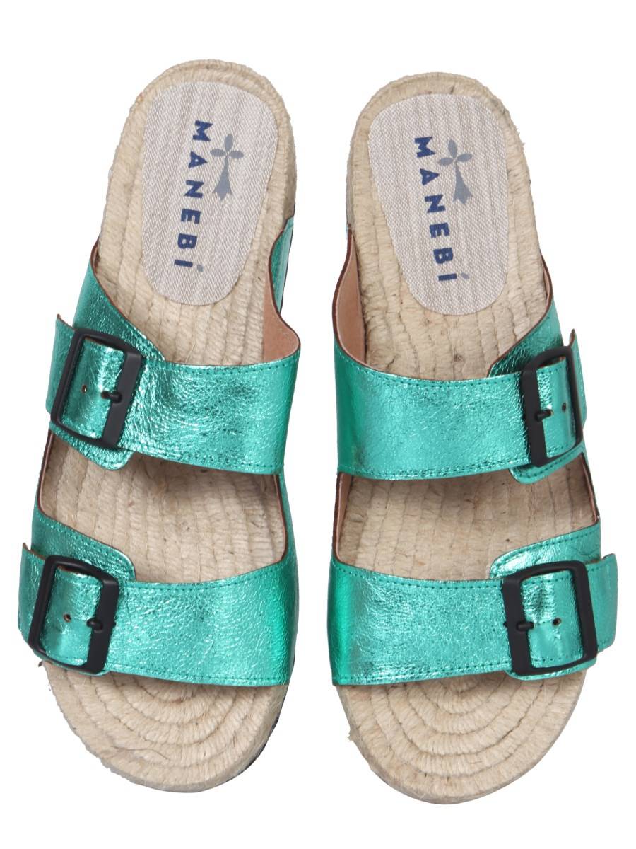MANEBI SANDALO NORDIC HOLLYWOOD IN PELLE METALLIZZATA