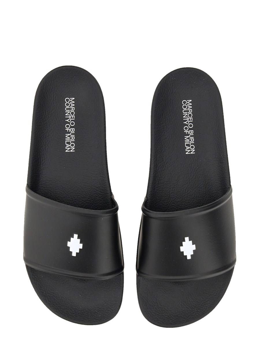 MARCELO BURLON COUNTY OF MILAN SANDALO SLIDE IN GOMMA COUNTY CROSS