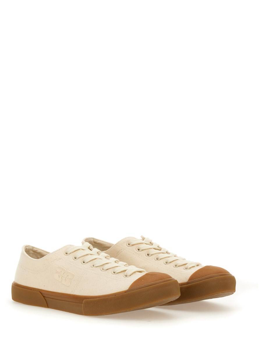 GANNI SCARPE DA GINNASTICA BASSE CLASSICHE EGRET IN TELA DI COTONE