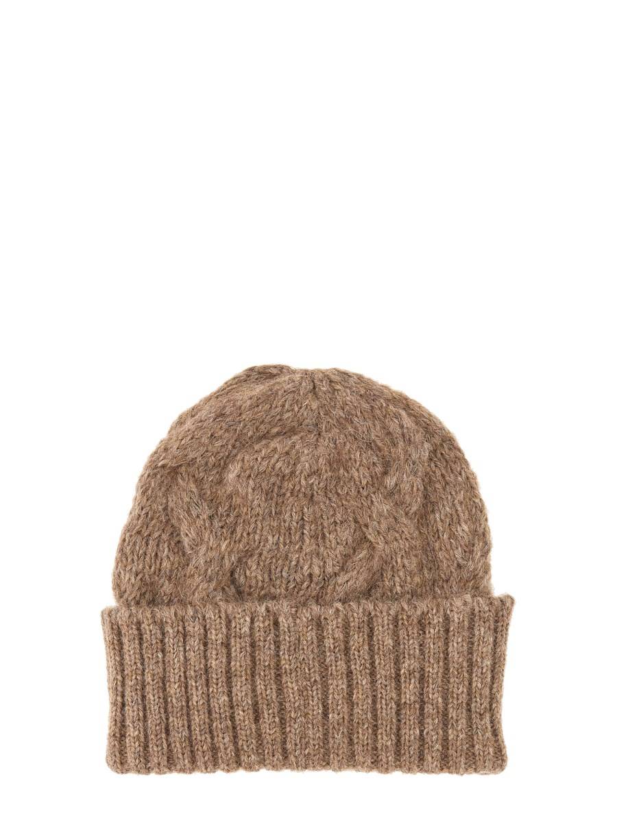 SÉFR CAPPELLO IN MAGLIA A TRECCE IN LANA DI ALPACA