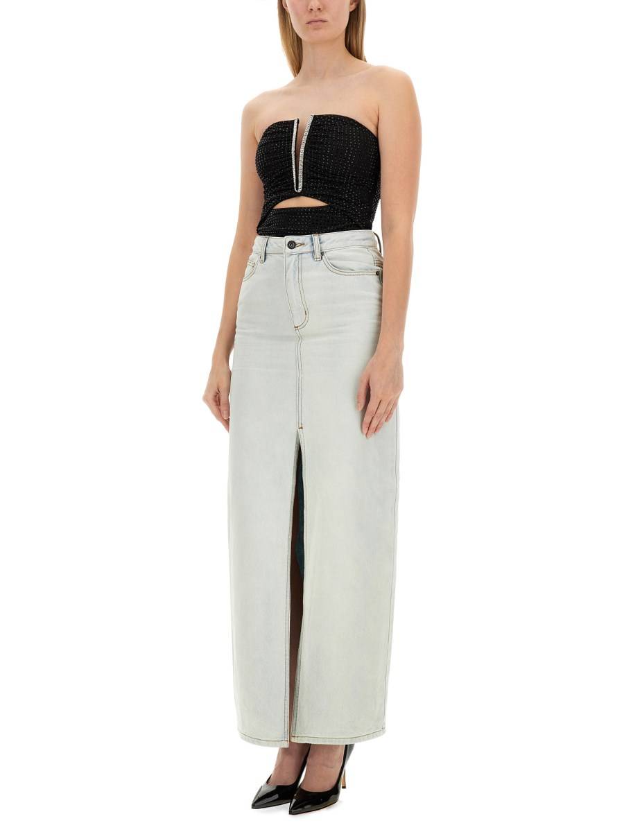 SELF-PORTRAIT TOP IN JERSEY CON STRASS