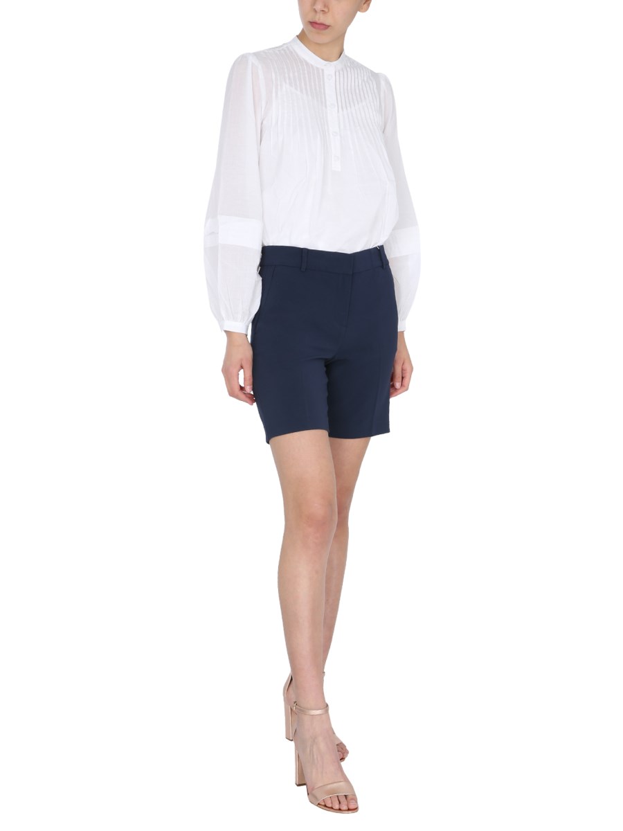 MICHAEL BY MICHAEL KORS SHORT COMPACT TEXT IN CREPE