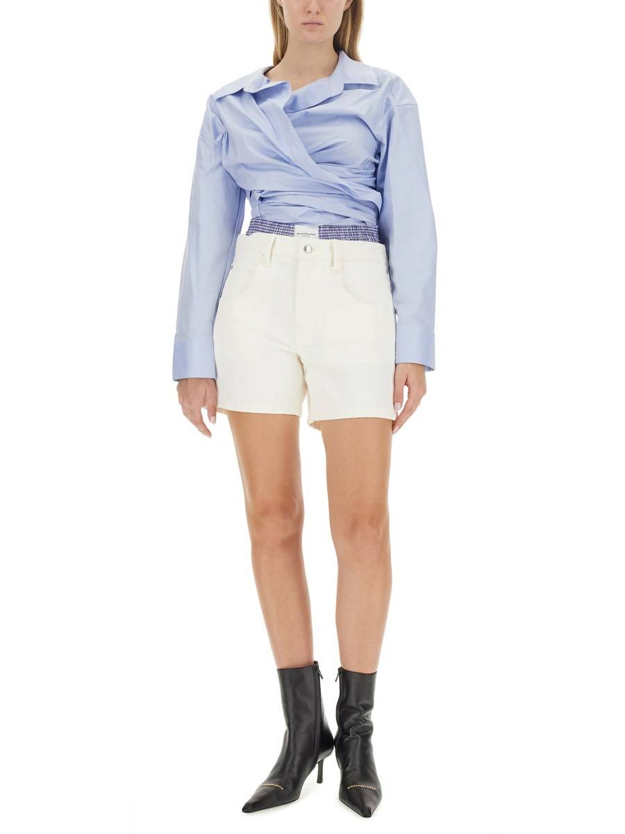 ALEXANDER WANG SHORT IN DENIM CON BOXER A VITA ALTA