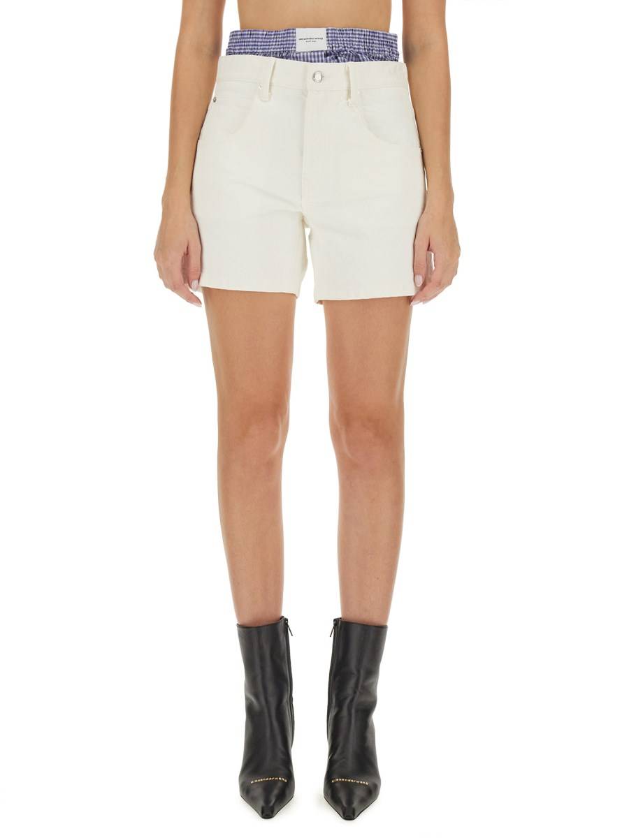 ALEXANDER WANG SHORT IN DENIM CON BOXER A VITA ALTA