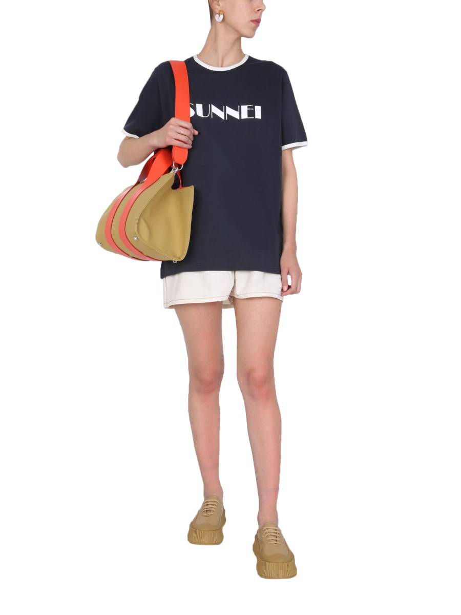 SUNNEI X ELEONORA BONUCCI SHORT IN NYLON CON VITA ELASTICIZZATA