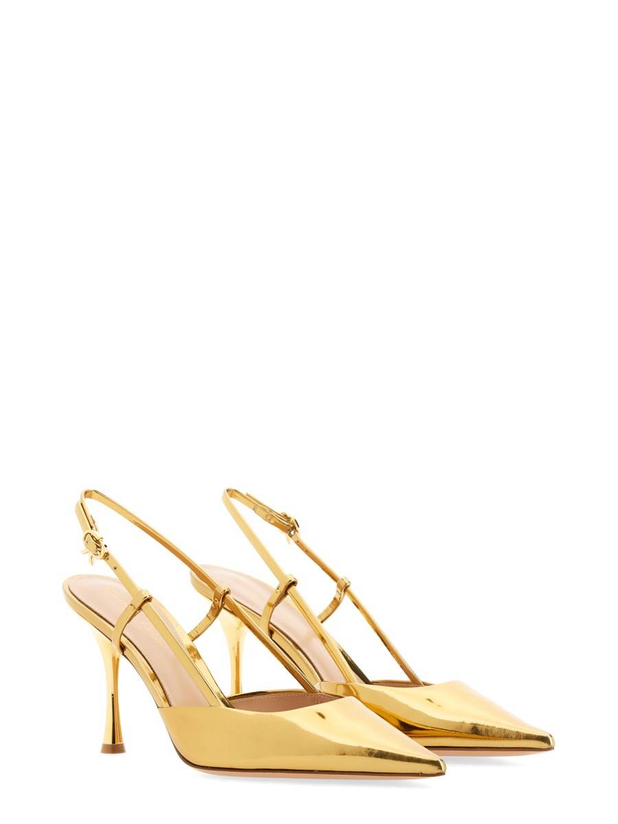 GIANVITO ROSSI SLINGBACK ASCENTIN PELLE METALLIZZATA