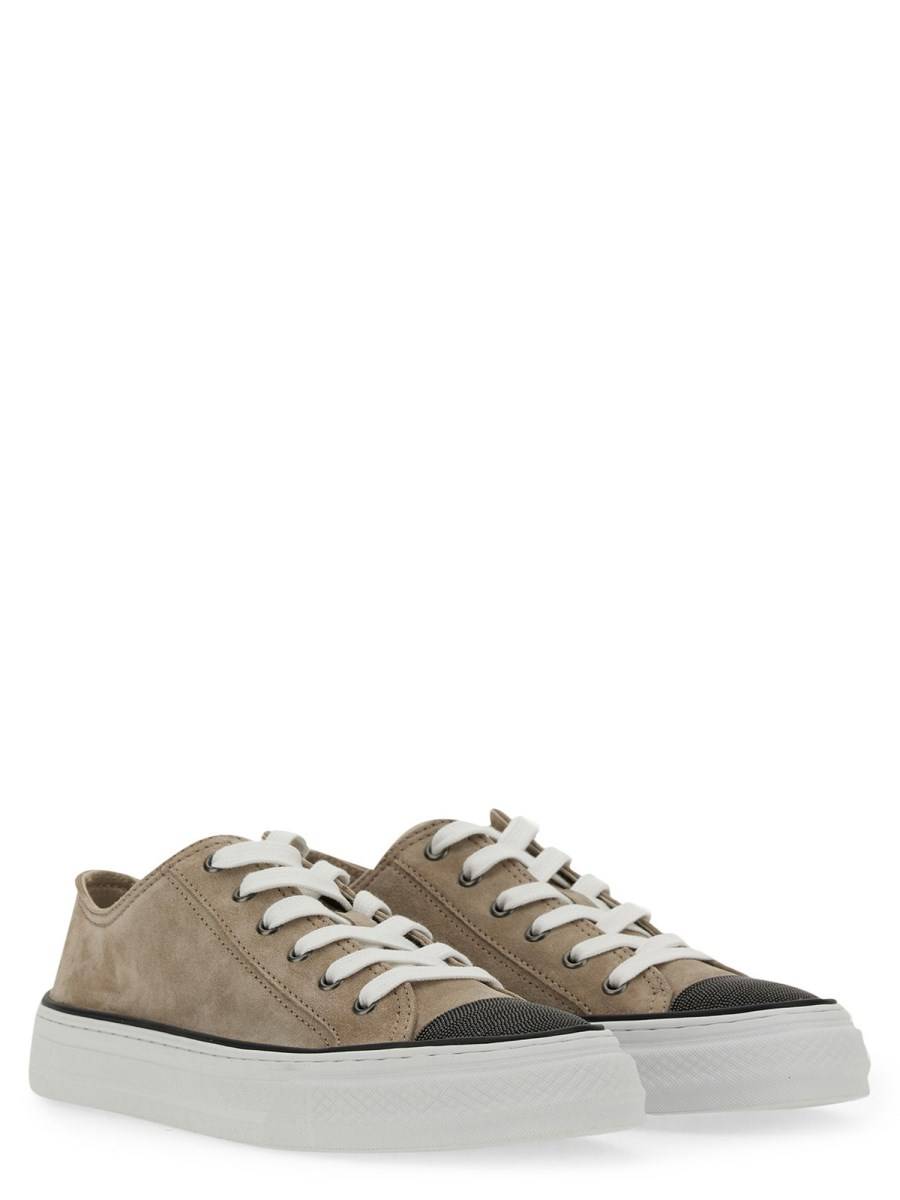 BRUNELLO CUCINELLI SNEAKER IN SUEDE CON PRECIOUS TOE