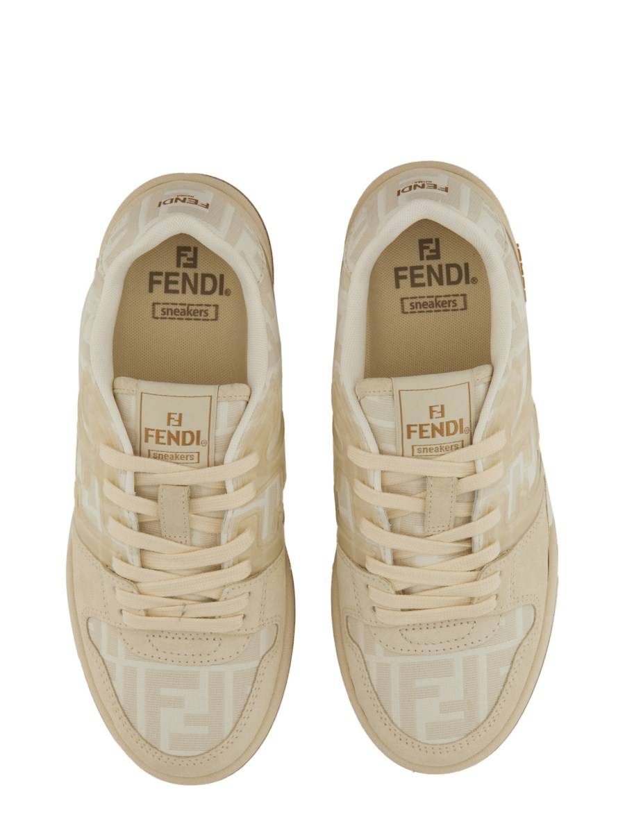 FENDI SNEAKER LOW TOP FENDI MATCH IN SUEDE E CANVAS