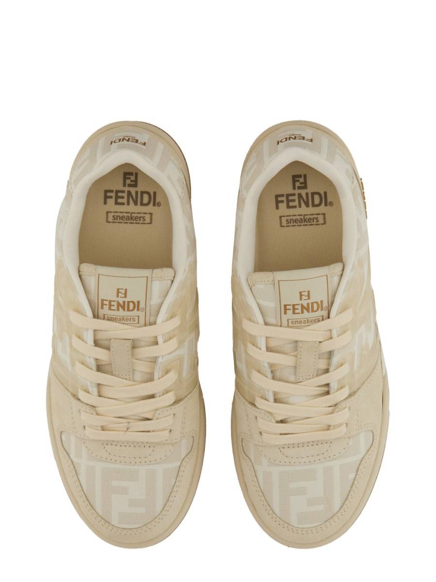 FENDI SNEAKER LOW TOP FENDI MATCH IN SUEDE E CANVAS