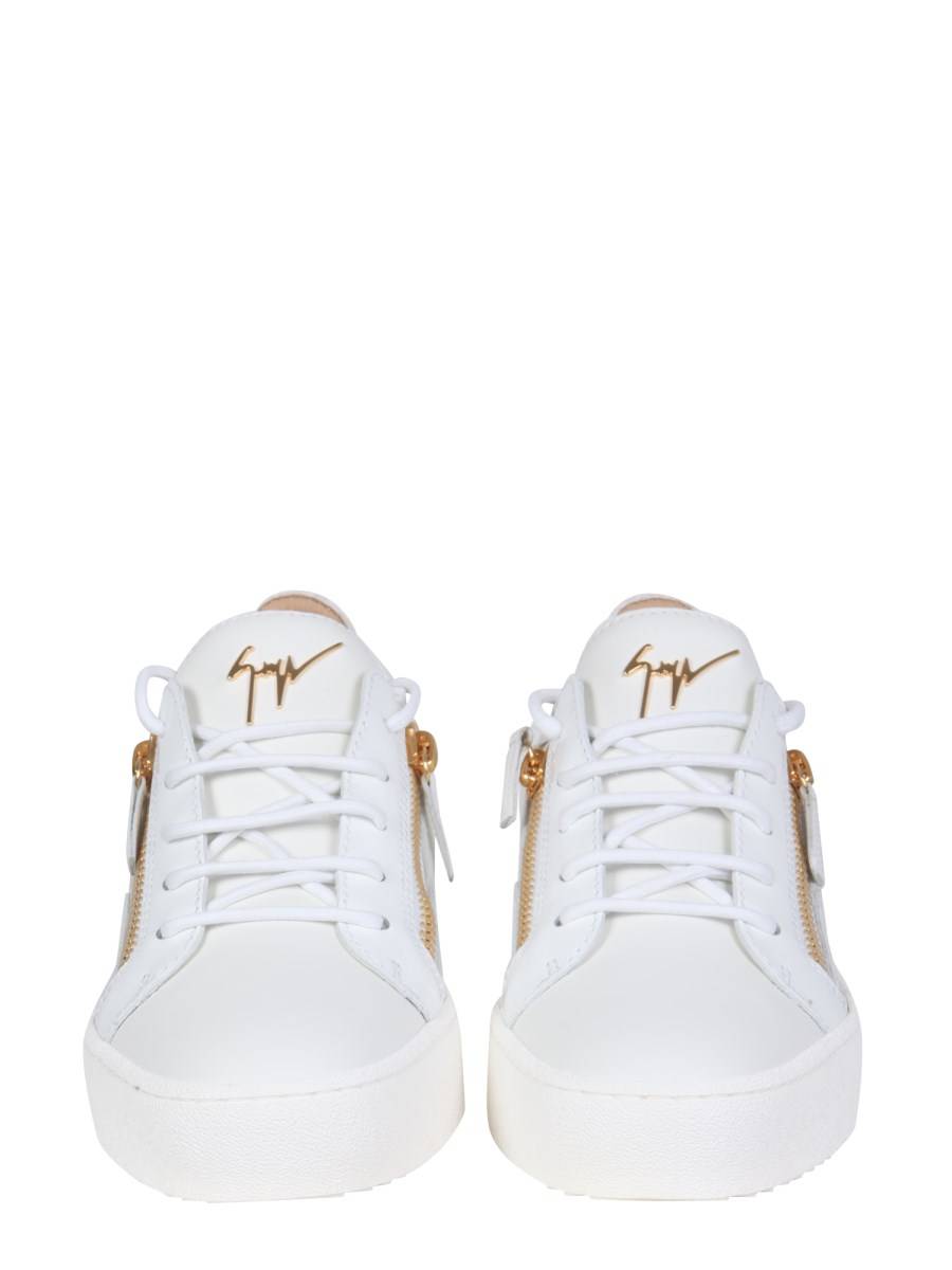 GIUSEPPE ZANOTTI SNEAKER LOW-TOP GAIL IN PELLE CON INSERTI IN VERNICE
