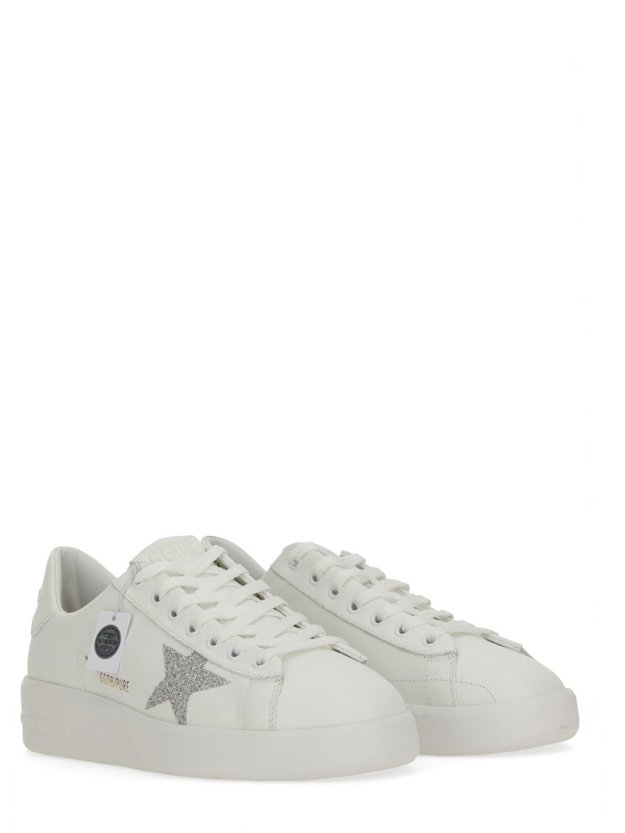 GOLDEN GOOSE SNEAKER PURESTAR CON STELLA IN CRISTALLI ARGENTO