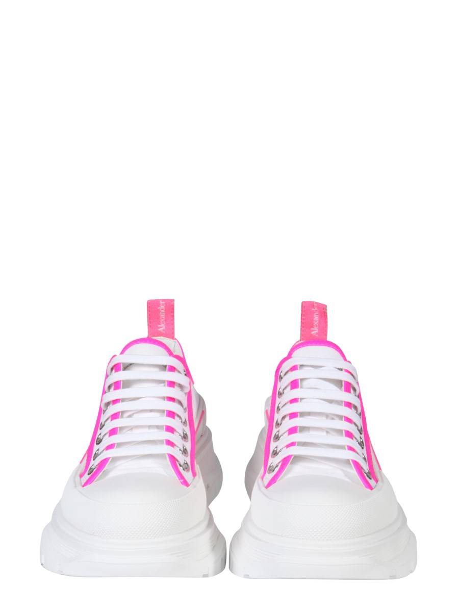 ALEXANDER McQUEEN SNEAKER TREAD SLICK IN CANVAS E PREFILO IN PELLE