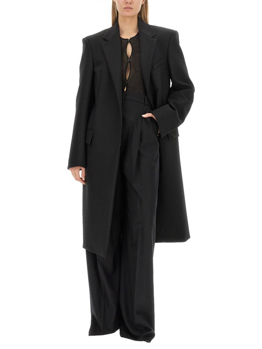 SPORTMAX PANTALONE PALAZZO IN LANA
