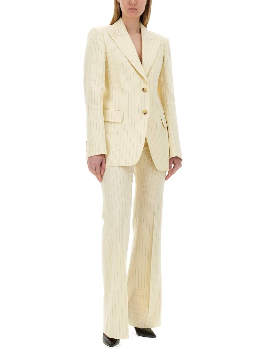 SPORTMAX PANTALONE TRITONE GESSATO