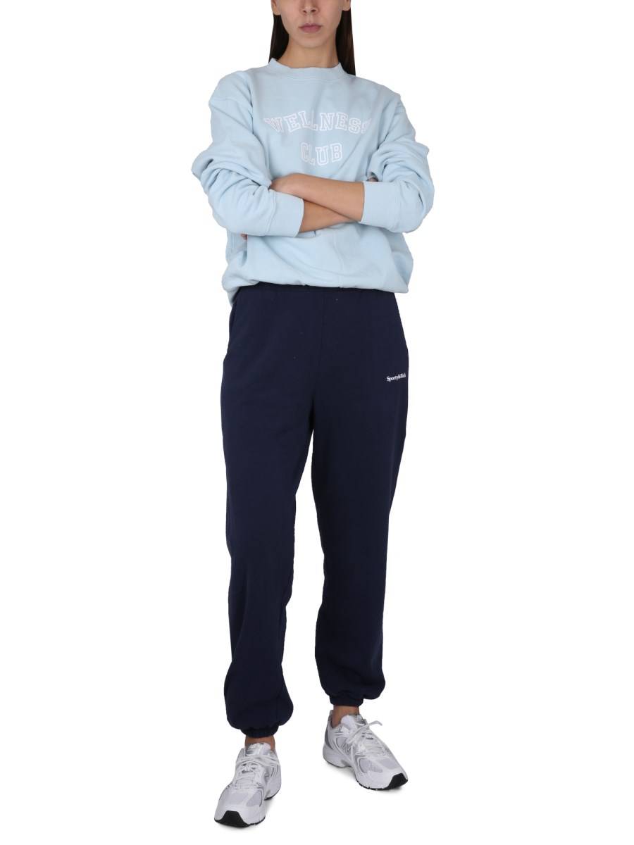 SPORTY&RICH FELPA IN COTONE CON LOGO FLOCCATO
