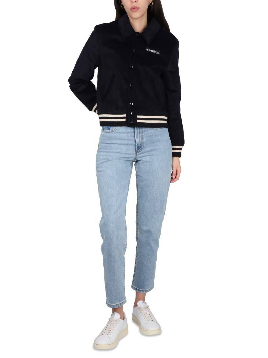 SPORTY&RICH GIACCA VARSITY IN COTONE