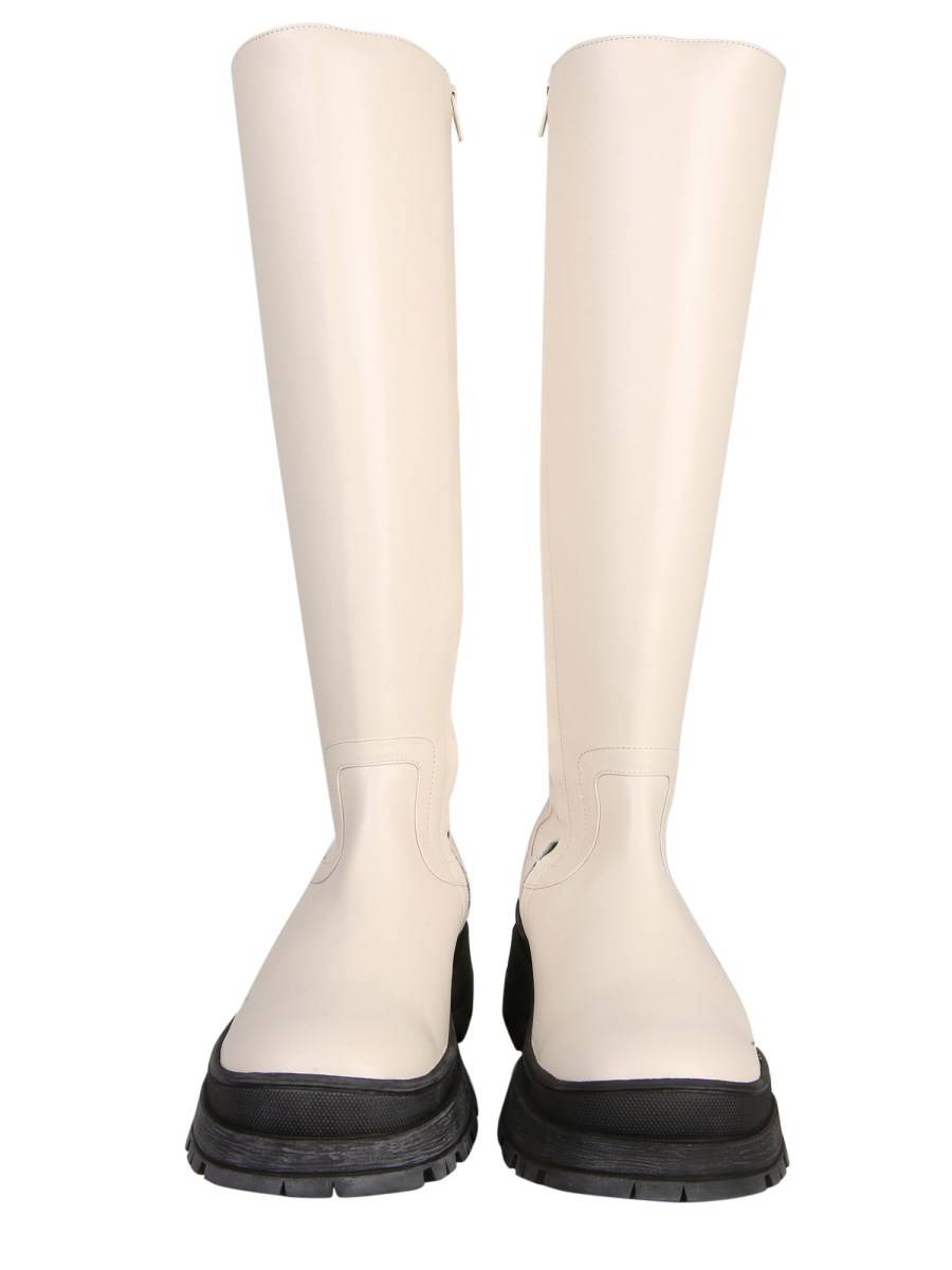 STAUD STIVALE BOW TALL IN PELLE