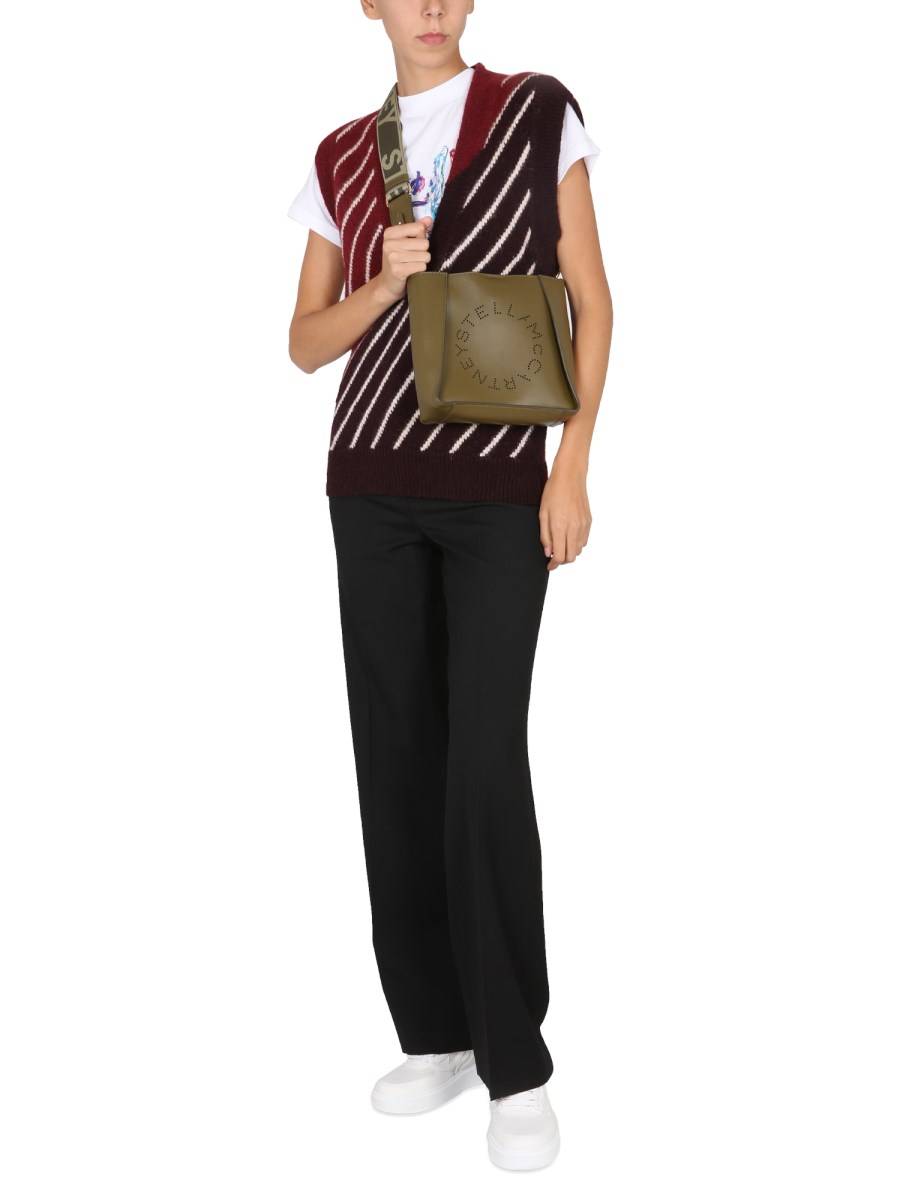 STELLA McCARTNEY GILET IN MAGLIA A RIGHE