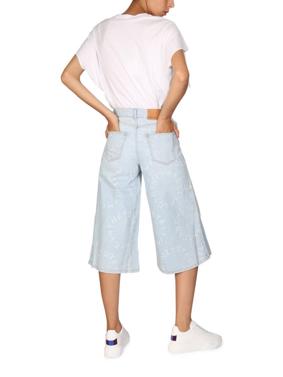 STELLA McCARTNEY JEANS WIDE LEG IN DENIM DI COTONE