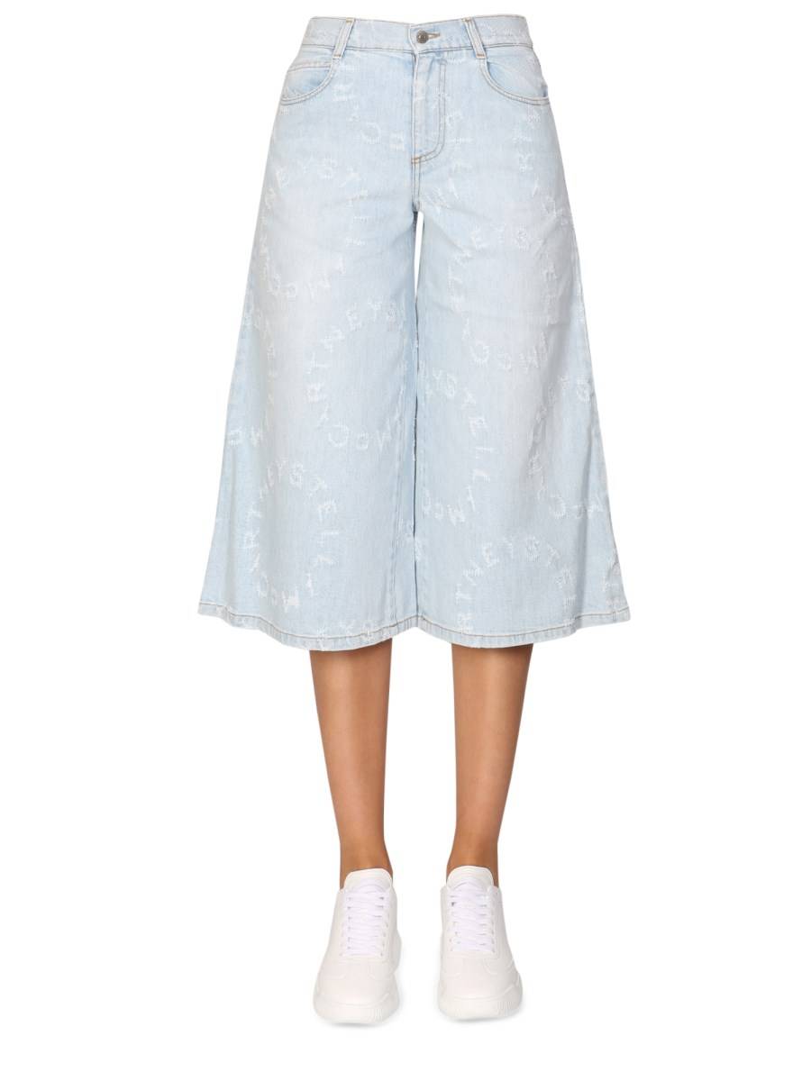 STELLA McCARTNEY JEANS WIDE LEG IN DENIM DI COTONE