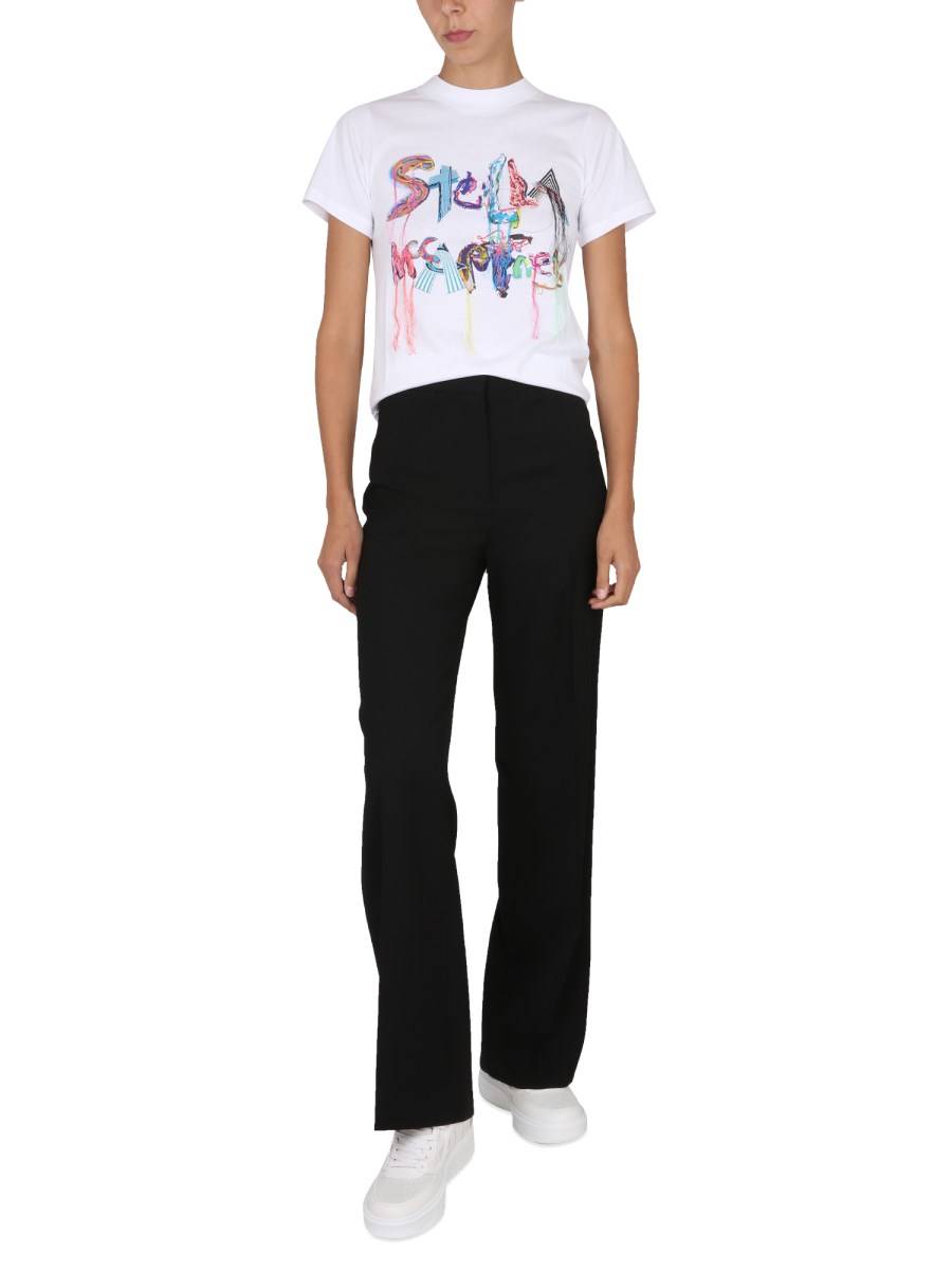 STELLA McCARTNEY PANTALONE IN COTONE STRAIGHT LEG